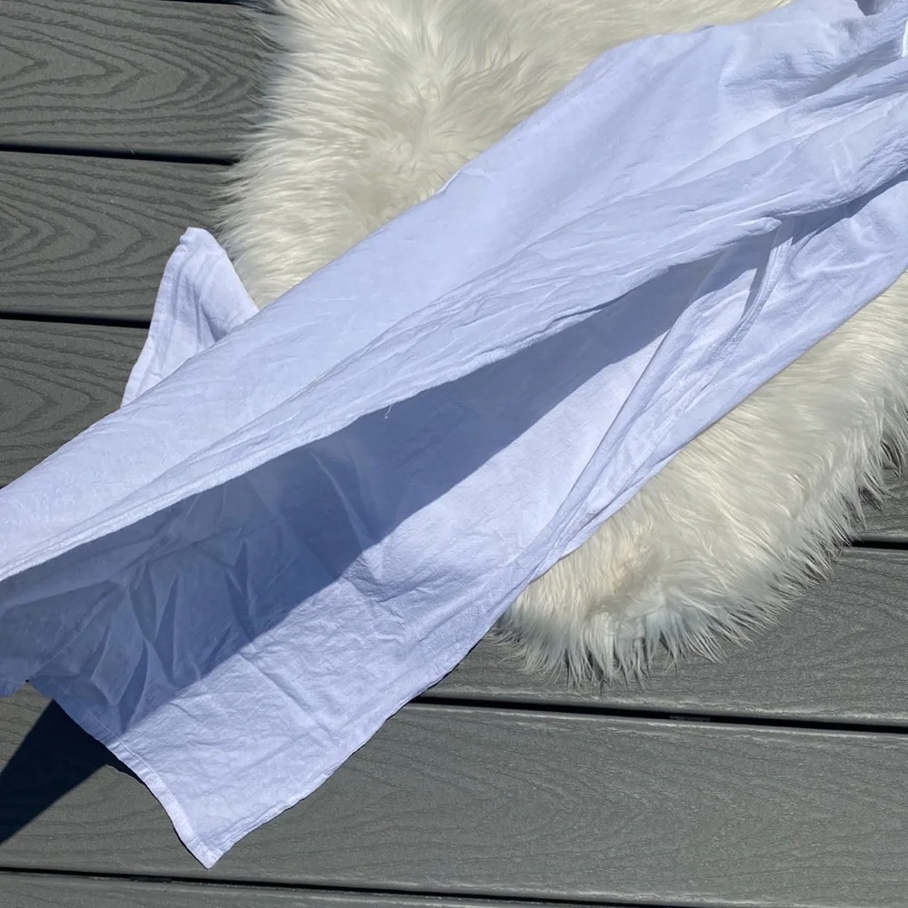 White two piece cropped top & side slit pant set - Picture 8 of 8